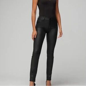 White House Black Market Black Denim Coated Skinny Jeans High-Rise